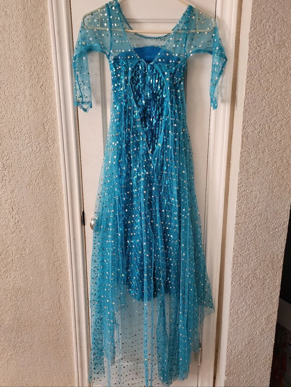 Blue Sequin Princess Kids Costume Dress